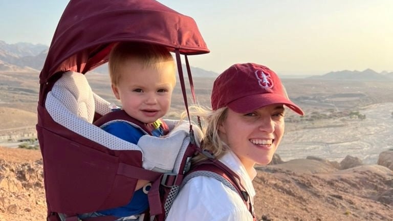 Anne Cathrine with her son